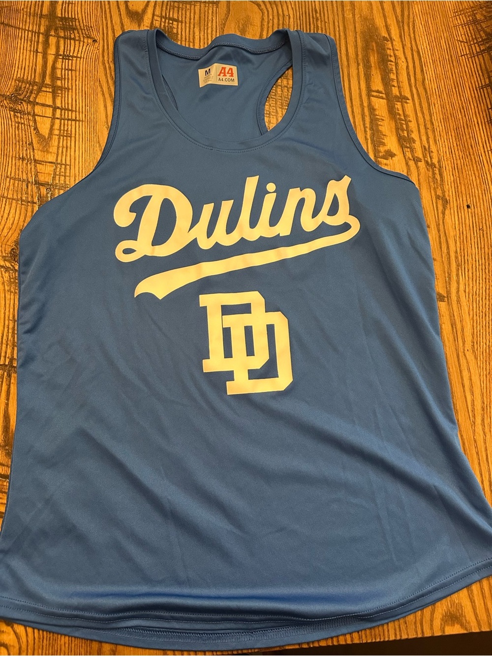 Dulins Light Blue Graphic Racerback Tank Top